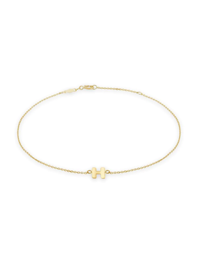 Saks Fifth Avenue Women's 14k Yellow Gold Initial H Anklet
