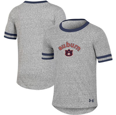 Under Armour Kids' Girls Youth  Heathered Grey Auburn Tigers Siro Slub Novelty T-shirt In Heather Grey