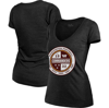 Majestic Threads Heathered Black Washington Commanders Bling Tri-blend V-neck T-shirt In Black