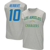 Profile Men's Justin Herbert Heathered Gray Los Angeles Chargers Big And Tall Player Name And Number Muscle In Heather Gray
