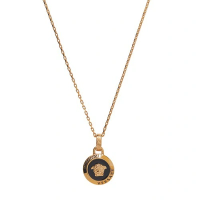 Versace Medusa Necklace In Oro  Nero
