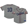 RINGS & CRWNS RINGS & CRWNS #10 GRAY CLEVELAND BUCKEYES MESH BUTTON-DOWN REPLICA JERSEY