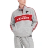 TOMMY HILFIGER TOMMY HILFIGER HEATHERED GRAY ATLANTA FALCONS MARIO QUARTER-ZIP JACKET