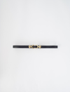 Maje Thin Leather Belt With Lion Bit In Black