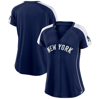 Fanatics Women's  Navy, White New York Yankees True Classic League Diva Pinstripe Raglan V-neck T-shi In Navy