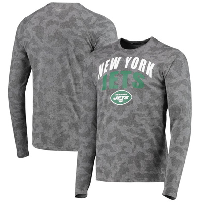 Msx By Michael Strahan Men's Black New York Jets Camo Performance Long Sleeve T-shirt