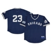 RINGS & CRWNS RINGS & CRWNS #23 NAVY CHICAGO AMERICAN GIANTS MESH REPLICA V-NECK JERSEY