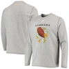 TOMMY BAHAMA TOMMY BAHAMA HEATHERED grey PITTSBURGH STEELERS SPORT LEI PASS LONG SLEEVE T-SHIRT