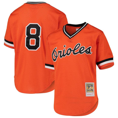 Mitchell & Ness Kids' Youth  Cal Ripken Jr. Orange Baltimore Orioles Cooperstown Collection Mesh Batting Pr
