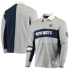 TOMMY HILFIGER TOMMY HILFIGER HEATHERED GRAY DALLAS COWBOYS RUGBY LONG SLEEVE POLO
