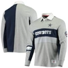 Tommy Hilfiger Men's  Heathered Gray Dallas Cowboys Rugby Long Sleeve Polo In Gray