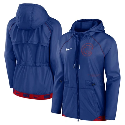 Nike Women's  Royal, Red Chicago Cubs Statement Raglan Full-zip Hoodie Jacket In Royal,red