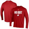 UNDER ARMOUR UNDER ARMOUR RED WISCONSIN BADGERS SHOOTER PERFORMANCE LONG SLEEVE T-SHIRT
