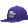 MITCHELL & NESS MITCHELL & NESS PURPLE UTAH JAZZ HARDWOOD CLASSICS TEAM GROUND 2.0 SNAPBACK HAT