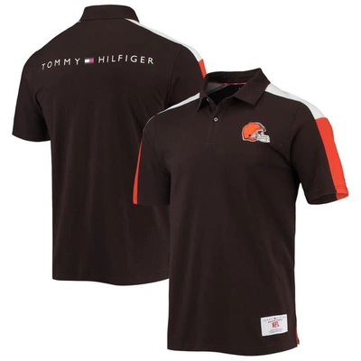 Tommy Hilfiger Men's  Brown, Orange Cleveland Browns Logan Polo Shirt In Brown,orange