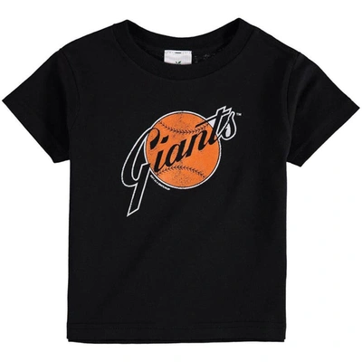 Soft As A Grape Kids' Toddler  Black San Francisco Giants Cooperstown Collection Shutout T-shirt