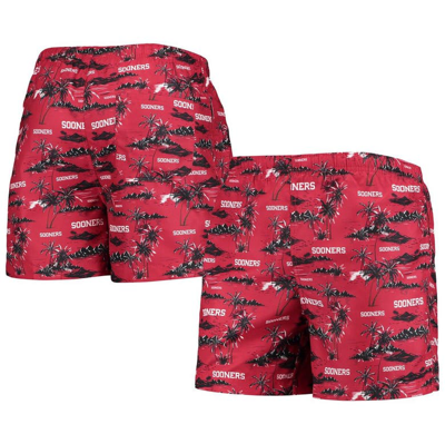 Foco Crimson Oklahoma Sooners Island Palm Swim Trunks