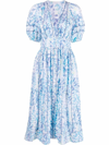 Poupette St Barth Poupette St. Barth Midi Dress `reine` In Blu
