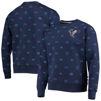 Tommy Hilfiger Navy Houston Texans Reid Graphic Pullover Sweatshirt