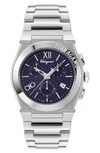 Ferragamo Men's Vega Chrono Stainless Steel Bracelet Watch, 42mm In Stainless Steel