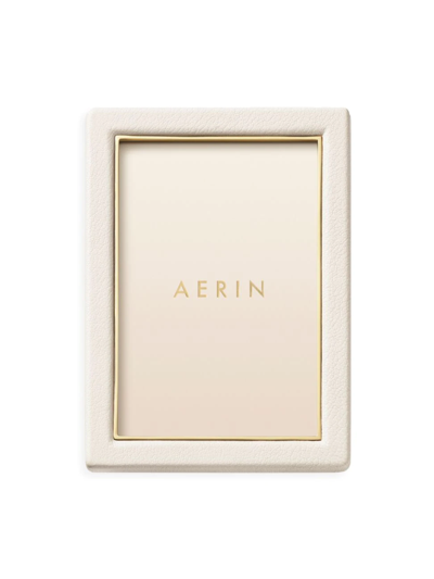Aerin Piero Leather Frame In Shadow White