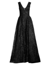 Mac Duggal Beaded Tulle Ball Gown In Black