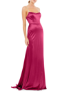 Mac Duggal Ieena Crystal-strap Satin Gown In Hot Pink