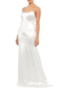 Mac Duggal Ieena Crystal-strap Satin Gown In White