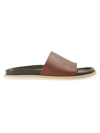Paul Stuart Men's Palma Leather Slide Sandals In Cognac