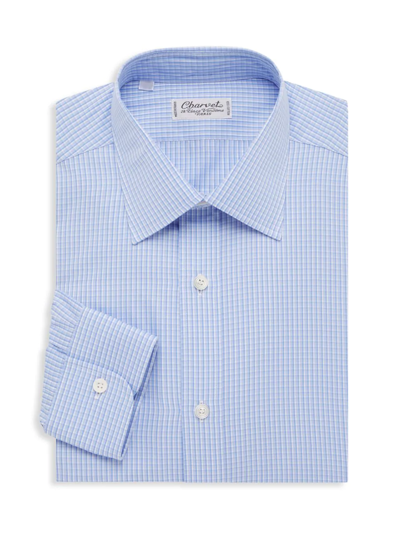 Charvet Glen Check Dress Shirt In Light Blue