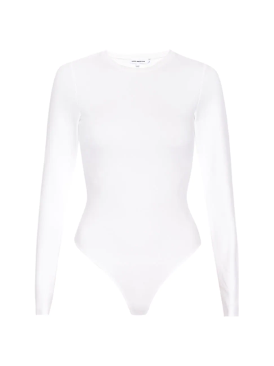 Good American Scuba Long-sleeve Bodysuit In White