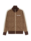 Palm Angels Beige Cotton Leopard-print Sports Sweatshirt In Beige Off White