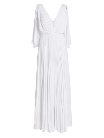 No Pise La Grama Women's La Capa Plissé Maxi Dress In White