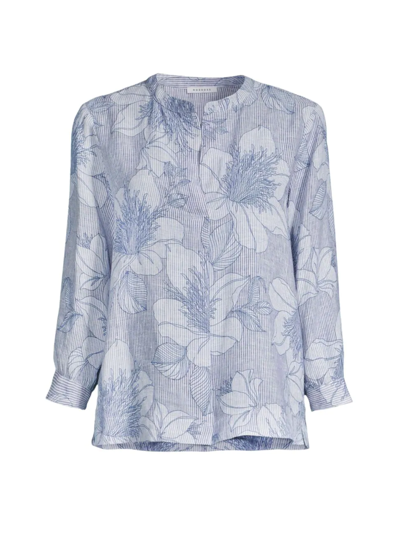 Rosso35 Flower Print Loose Bodied Linen Shirt White/Multi