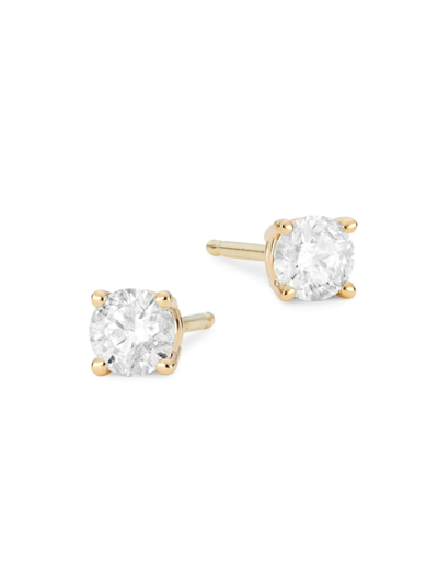 Saks Fifth Avenue Women's 14k Yellow Gold & 0.5 Tcw Round Diamond Stud Earrings