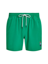 Polo Ralph Lauren Traveler Bear Logo Mid Swim Shorts In Mid Green