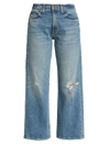 Nili Lotan Violette Distressed Mid-rise Wide-leg Jeans In Faded Wash