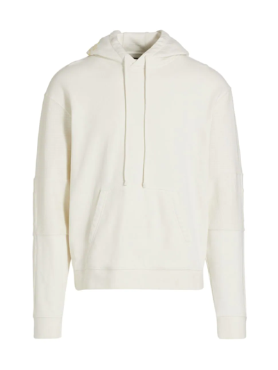 Hudson Moto-seamed Cotton Hoodie In Eggshell