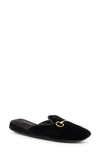 Patricia Green Milano Embroidered Velvet Slippers In Black