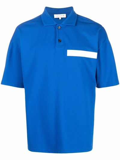Mackintosh Cutaway Collar Short-sleeve Polo Shirt In Blue