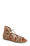 Gentle Souls By Kenneth Cole Gentle Souls Break My Heart Snake Embossed Lace Up Sandals In Taupe Suede