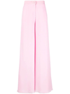 Moschino High-waisted Flared Trousers In Pink