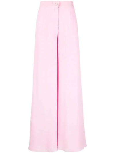 Moschino High-waisted Flared Trousers In Pink