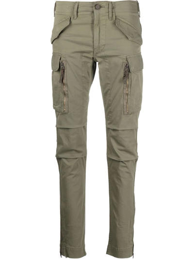 Ralph Lauren Rrl Skinny-cut Cargo Trousers In Green