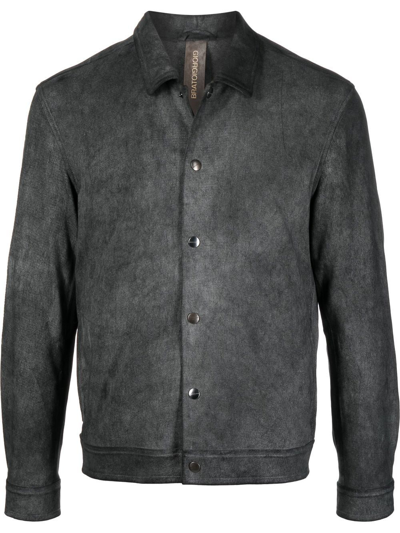 Giorgio Brato Distressed-finish Leather Jacket In Black