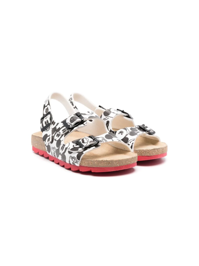 Moa Kids' X Disney Mickey Mouse-print Sandals In White