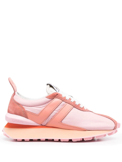 Lanvin Bumpr Lace-up Sneakers In Light Pink/light Pink
