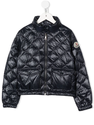 Moncler Kids' Binic Diamond-quilted Jacket In Black