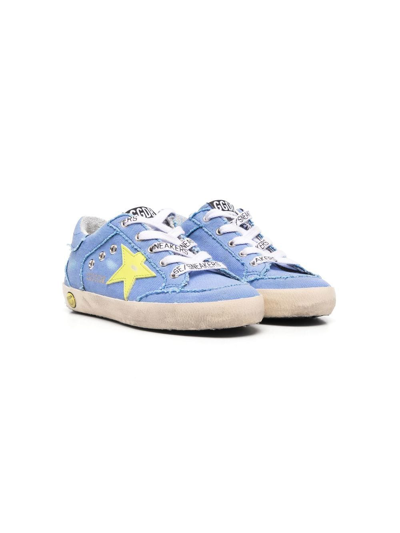Golden Goose Kids' Star Patch Logo Trainers In Blue
