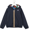 K-way Check-print Hooded Jacket In Blue
